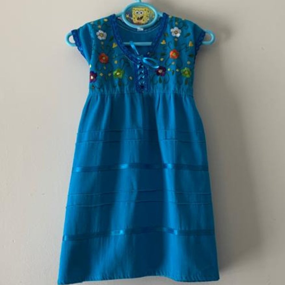 Mexican Toddler Girl Hand Embroidered Dresses
